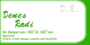denes radi business card